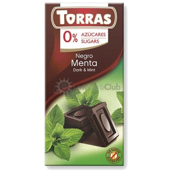 Suikervrije Chocoladetablet Puur Mint Torras