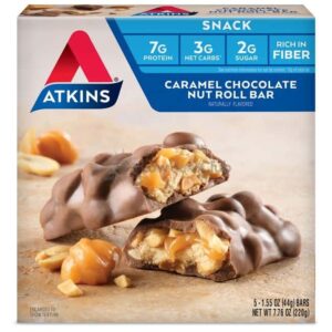 Atkins Usa Snack Caramel Chocolate Nut Roll Doos
