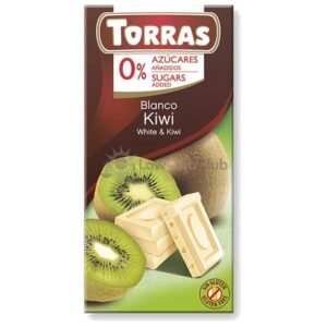 Suikervrije Chocoladetablet Wit Kiwi Torras