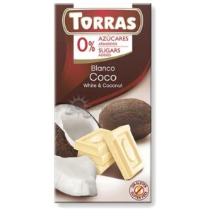 Suikervrije Chocoladetablet Wit Kokos Torras